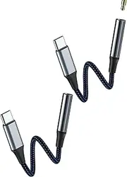 USB C to 3.5mm Jack Audio Adapter (2Pack)DAC Headphone Aux Cable for Apple for iPhone 16 15 Pro Max for iPad Air4 compatible for Samsung S23 S22 S24 Type C Earphones Converter Splitter Headset Adaptor
