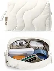 tomtoc Cable Organiser Bag, Puffy Travel Tech Pouch Electronic Cord Organiser EDC Bag Travel Essentials for Women Girls Gifts, Portable Accessory Storage for Charger, Cord, Cable, Phone, Daily Items