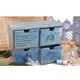 zakka 生活雜貨 原木 藍色 皇冠 雙層四格抽屜木櫃 2層4格 抽屜木盒收納 收納盒 展示櫃 抽屜櫃 OBO06C5