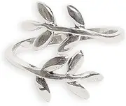 [TOE RINGS & THINGS] Toe Ring | Leaf Wrap Around .925 Sterling Silver | Adjustable Size Ring For Toe or Mid Finger, Metal, No Gemstone