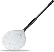 ODIMI Pizza Turning Peel, 7 Inch Pizza Peel Turner Spinner, 29" Overall, Long Handle Perforated Aluminum Turning Peel With Hook, Outdoor Pizza Oven Accessories