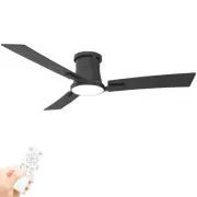 42 inch Black Low Profile Ceiling Fan with Light and Remote Control, Flush Mo...