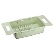 Extendable Over the Sink Strainer Fruit Vegetable Colander for Kitchen Green
