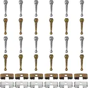 CHGCRAFT 36Pcs 2Colors Bolo Tie Findings Kit Including Bolo Tie Slides Clasps and Alloy Cord Ends for DIY Bolo Tie Making, Antique Bronze and Antique Silver