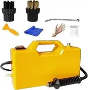 High Pressure Steam Cleaner, 3800W Self Priming Steam Cleaning Machine, 6000ML Portable Handheld Steamer with 2 Brushes and an Extension Elbow, 9.5 Bar Steam Pressure, for Kitchen, Car Yellow