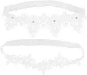[MOBUTOFU] 2pcs Lace Bridal Garters for Wedding Bride Elastic Leg Bands with Delicate Design Comfortable and Durable for Engagement Prom and Special Occasions