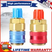 2X Quick Connector Adapter Coupler Auto A/C Manifold Gauge Low/High HVAC