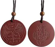 EMF Flying Archangel Protection Shield Necklace,Volcanic Energy Stone Blocker Amulet Protection Necklace(43mm)