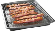 15”x10.5” Nonstick Carbon Steel Baking Pan & Raised Wire Rack-Pizza Crisper,Baco
