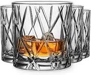 City Double Old Fashioned Glass | Set of 4-11 Fl. Oz. | Asymmetric Design | Glassware for Whiskey, Bourbon, Gin | Serving Cocktails & Margaritas | Dishwasher Safe