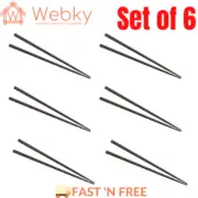 Chopsticks Lacquered Black Wooden Chinese Chopstick Wood D.Line - Set of 6