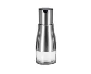 Stainless Steel Glass Oil Vinegar Bottle Container Sauce Dispenser Cooking Tool-Black