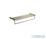 PLD Oasis Towel Shelf Rack Brushed Brass OABBTS