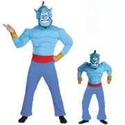 Kids Aladin and the magic lamp Cosplay Magic Lamp Genie Muscle Costume Mask Boys