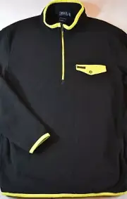 Polo Ralph Lauren Fleece Sweater Half Zip Pullover Black S Small NWT $145