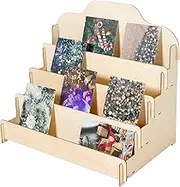 Card Display Stand,Portable Cardboard Sticker Display Stand,3 Tiers Greeting Card Display Stand,Easy to Install Card Organizer Display Stand for Retail Counter