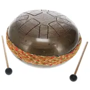 Mandala Iron Tongue Drum Jute With Bag - Gold 10 Inches