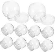 10pcs DIY Snow Globe Artificial Globe Light Bulbs Michaels Snow Globe Kit Gran Globe Jar Fillable Water Globe Insulated Gravy Boat Carft Cloche Jar Santa Snow Globes Flat Plastic