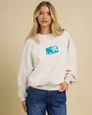 [Billabong] Billabong Women's Lucky You Kendall Sweatshirt in Salt Crystal Blue Size Large L Salt Crystal Blue