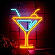 Sign Lamp Cocktail Neon Sign Wall Decoration Dimmable LED Light USB Powered for Bar Game Room Pub Shop Home Party Decor 24.89cm×32cm