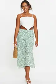 White Scarf Top Sleeveless Crop - Size 14, Women's Cami
