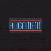 Alignment Sign for Business Displays | LED Flex Neon | 32"W x 13"H x 1"D