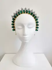 Miss Ice Maiden. Womens emerald green rhinestone headband fascinator