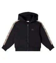 [Burberry Kids] Burberry Kids Burberry Check EKD cotton jersey hoodie Y 4 black