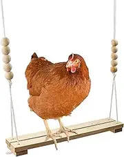 Chicken Swing Toy – Natural Wood Toys for Hens & Chicks | Poultry Habitat Supplies for Coop & Backyard | Swing Ladder for Chicken Training, Safe Chicken Toys for Jungle Setup