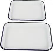 2pcs Tray Rectangular Non Stick Baking Dish for Roasting Baking Serving Dishwasher Safe Durable Cookware Versatile Kitchen Essential
