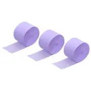 3pcs Crepe Paper Streamer Decoration 82ft Long 1.77 Inch Wide, Light Purple