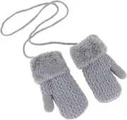 [Kisangel] Winter Mittens Gloves Soft Warm Gloves Kids Fleece Mittens Full Fingers Gloves Warm Knitted Gloves Flip Gloves Fingerless Gloves Hanging Gloves Plush Hanging Touch Screen Clamshell