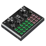 V8 Plug Sound Card For Live Streaming Voice Changer Sound Card With Multiple Sound Effects, Audio Mixer For Recording black