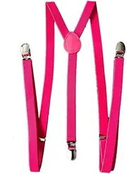 [COMVIP] Kids Adjustable Strap Solid Metal Clip Y-Back Braces Suspenders Rosy