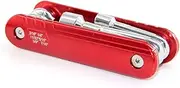 HAUAGEZWU 6-in-1 Folding Socket Nut Driver Set CR-V Steel Portable Bike Repair Multi Tools for Outdoor(SAE)