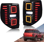 LED Tail Lights Assembly, Automotive Replacement Parts for Ford Bronco Sport 2021-2023, Sequential Turn Signals Start-up Animation DRL Rear Lamp Set