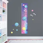 Galaxy Outer Space Stars Custom Measuring Height Growth Chart + 8 Wall Stickers