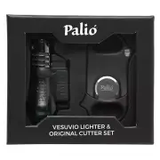 Palio Vesuvio Lighter (Green) and Original Cigar Cutter (Black) Set