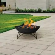 Jumbuck Black 55cm Iron Bowl FirePit With Stand Outdoor Camping High Temperature