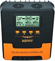 Lazycloud 60A MPPT Solar Charge Controller Solar Controller Battery Charge and Discharge Controller 12V 24V Auto Adapting Lead Acid Lithium Battery Charging Controller for Solar Panel