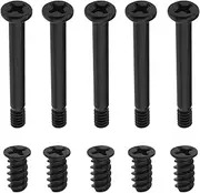 eMagTech 100PCS Computer Case Fan Screws Kit - PC Housing Radiator Screws for Chassis Components - 50PCS #6-32x30mm & 50PCS M5x10mm Black