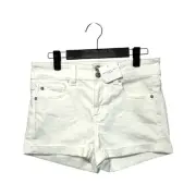 American Eagle Next Level Stretch High-Rise Shortie Shorts NWT Womens Sz 4 White