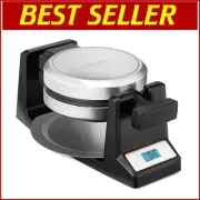 Keto-Friendly Belgian Waffle Maker with Nonstick Plates - 1000 Watts of Power