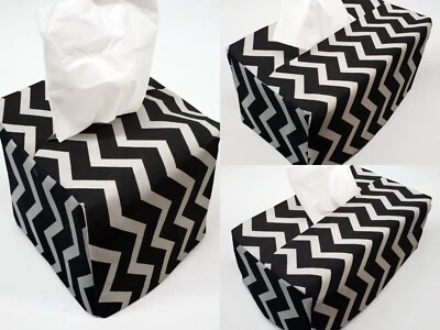 Black and White Chevron Tissue Box Cover