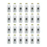 24PK Glass & Co Preserve Glass Bottle Tropical Container w/ Lid Clear/Gold 1L