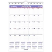 AT-A-GLANCE 2025 Wall Calendar, 8" x 11", Small, Ruled Blocks (PM12825)