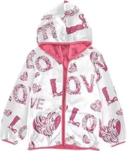 [GuoChe] Baby Sherpa Jacket Valentines Funny Love Red Hearts Romantic Toddler Boy Hoodie pink Stylish Baby Boy Clothes 3T