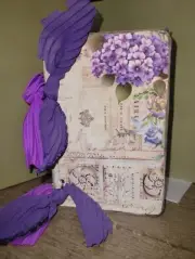 Purple Butterfly And Flowers Junk Journals Small Scrapbook USA Seller