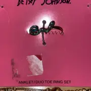Betsey Johnson Snake Anklet/ Duo Toe Ring/earring Set