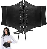 [Generic] Pirate Belt Women | All-Match Women Flexible Belt Wide,Elastic Waist Belt Tied Retro Wide Belt